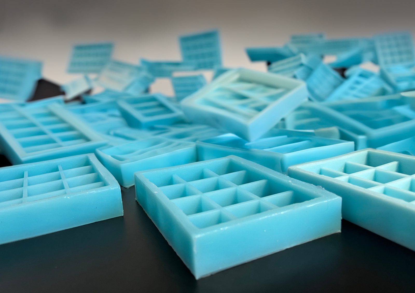 Silicone wax melt moulds made by TCI Mouldings.